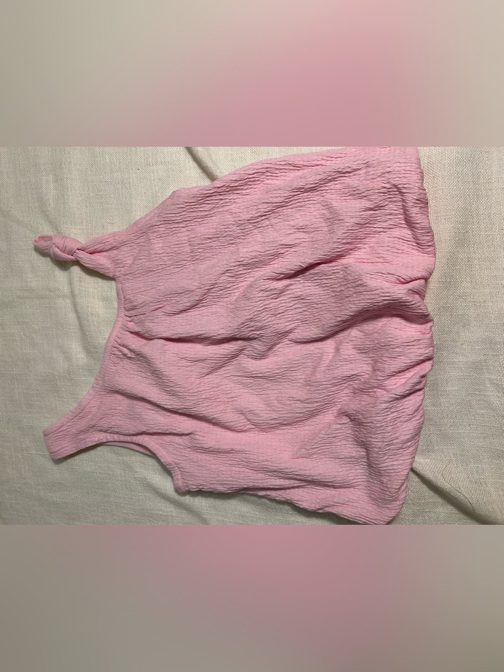Cat & Jack Light Pink Textured Knot-Shoulder Top